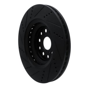 Lexus LS500 Brake Rotor (1) - Front Right - R1 Concepts - Drilled & Slotted - Black - `07-`23